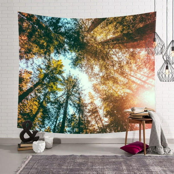 Forest Tapestry Wall Hanging Beach Mat Polyester Blanket Picnic Blanket G
